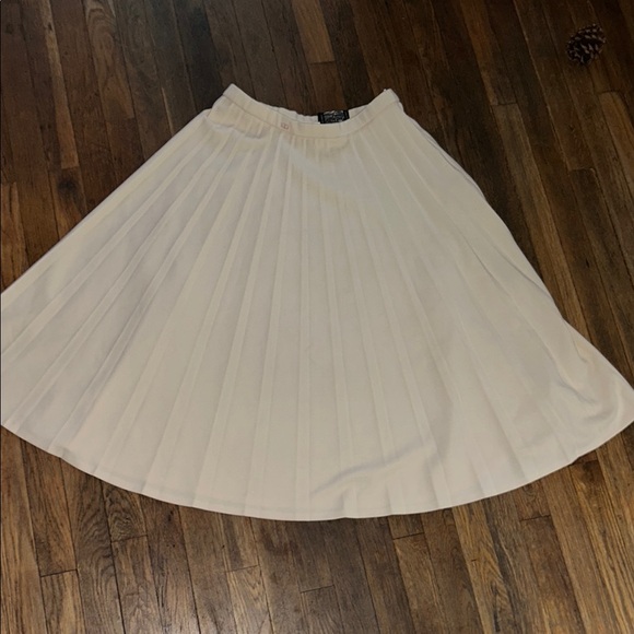 Vintage Beige Givenchy Pleated Skirt - Picture 1 of 5